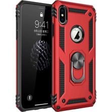 Sylar iPhone Xs Max Kılıf Sofya Yüzüklü Silikon Kapak - Kırmızı