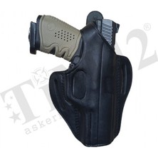 TİM42 Sar9 Deri Tam Kelebek Silah Kılıf Siyah Orjinal