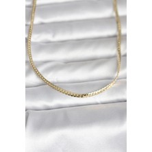 Sylar cm 14K Gold Renk Yassı Zincir Model 45 cm Kadın Kolye