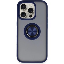 Sylar iPhone 16 Pro Kılıf Montreal Yüzüklü Silikon Kapak - Lacivert