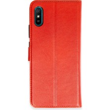 Sylar Redmi 9A Kılıf Trend S Plus Kapaklı Kılıf - Kırmızı
