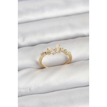 Sylar Kelebek Model Gold Renk Pirinç Kadın Yüzük