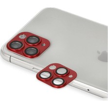 Sylar iPhone 11 Pro Max Pers Alüminyum Kamera Lens - Kırmızı