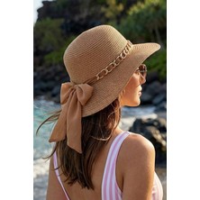 Ritagarcia Kadın Hasır Şapka Geniş Kenarlı Yazlık Plaj Güneş Şapkası Uv Korumalı Şık Tasarım