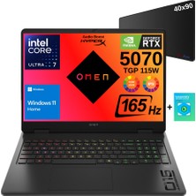 Hp Omen Gaming Intel Core Ultra 7-255H 64GB 2tb RTX5070 115W 2k 16" 165Hz WIN11 Taşınabilir Bilgisayar - Webzone Mouse Pad Wz8 - 1 Yıl Kaspersky Yazılım Koruma Hediyeli