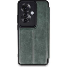 Sylar Reno 11F Kılıf Flip Cover - Koyu Yeşil