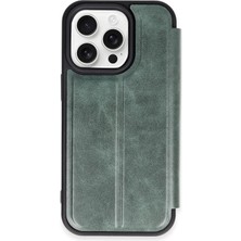 Sylar iPhone 14 Pro Max Kılıf Flip Cover - Koyu Yeşil