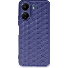 Sylar Redmi 13C Kılıf Petek Silikon Kapak - Lacivert