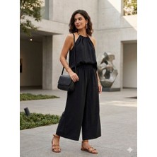 CGA Kadın Alt Üst Takım Boncuk Aksesuarlı Bol Paça Pantolonlu Modal Takım