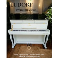 Ludorf Beyaz Premium Vision Piyano Yüksek Konsol 88 Tuşlu Çekiç Aksiyon Dijital Konsol Piyano