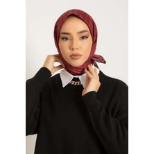 Silk Home Bordo, Siyah Karışık Desen Tivil Ipek Eşarp Ist 11393 - 11