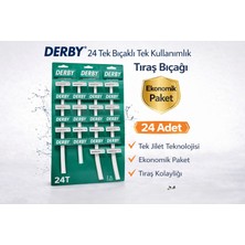 Derby Tek Bıçaklı Tıraş Bıçağı Avantajlı Paket Seçenekleri 24 Adet