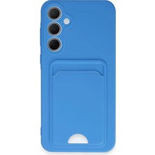 Buğz Samsung Galaxy A35 5g Kılıf Kelvin Kartvizitli Silikon - Mavi