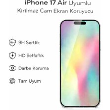 Avcı Teknoloji Market iPhone 17 Air Uyumlu Kırılmaz Cam Ekran Koruyucu 9h Temperli Cam Hd Şeffaf