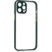 Buğz Iphone 12 Pro Kılıf Miami Şeffaf Silikon - Koyu Yeşil