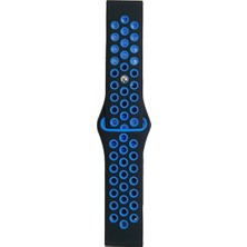 Sylar Watch 20MM Spor Delikli Kordon - Siyah-Mavi