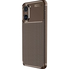 Buğz Xiaomi Poco X7 Pro Kılıf Auto Focus Karbon Kapak - Kahverengi