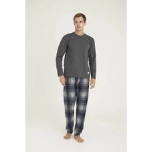 Kly Erkek Uzun Kollu Ekoseli Pijama Takımı