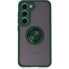 Buğz Samsung Galaxy S24 Fe Kılıf Montreal Yüzüklü Silikon Kapak - Yeşil