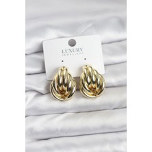 Sylar Pirinç Gold Renk Vintage Kadın Küpe