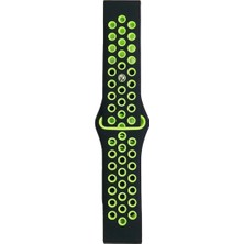 Sylar Watch 20MM Spor Delikli Kordon - Siyah-Yeşil