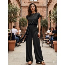 CGA Kadın Modal Takım Beli Bağlamalı Bluzlu Salaş Pantolonlu Modal Takım