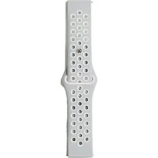 Sylar Watch 20MM Spor Delikli Kordon - Gri-Beyaz