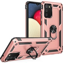 Sylar Samsung Galaxy A02S Kılıf Sofya Yüzüklü Silikon Kapak - Rose