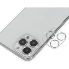 Sylar iPhone 14 Pro Max Band Metal Kamera Lens - Gümüş