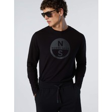 North Sails Regular Fit Maxi Grafik Baskılı Uzun Kollu Organik Pamuk Tişört