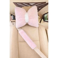 Masalia Fiyon Tasarımlı Premium Araç Boyun Yastığı ve Emniyet Kemeri Seti