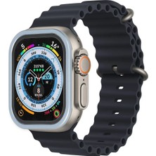 Sylar Watch Ultra 49MM Alüminyum Kasa Cam Ekran Koruyucu - Mavi