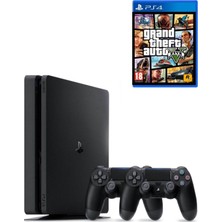 Sony Playstation 4 Slim Kasa 500 GB +( Yenilenmiş. )+ 2. Ps4 Kol + Gta 5 Dahil 15 Dijital Oyun Hediyeli