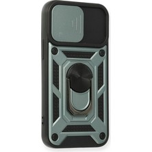 Sylar iPhone 11 Kılıf Pars Lens Yüzüklü Silikon - Yeşil