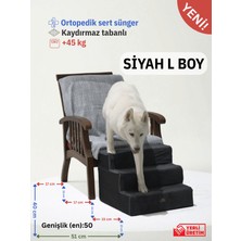 Holidog Büyük Boy Kedi ve Köpek Merdiveni Ortopedik Basamaklı Fermuarlı Sert Süngerli 40CM x 51CM x 50CM
