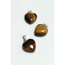 Marsilyan Kaplangözü Kalpli Doğaltaş Kolye Ucu Küçük 1,5 cm