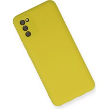 Sylar Samsung Galaxy A03S Kılıf Nano Içi Kadife Silikon - Sarı