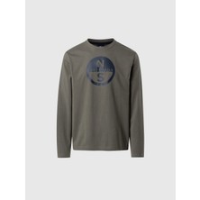 North Sails Regular Fit Maxi Grafik Baskılı Uzun Kollu Organik Pamuk Tişört