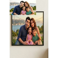 Safir Design Kişiye Özel Fotoğraftan Animasyon Karakter Tasarımlı Ahşap Çerçeve - Duvar ve Masa Üstü Kullanım En Güzel Anılarınız Çizgi Karakter Olsun! Animasyon Stil Tablo & Ahşap Çerçeve