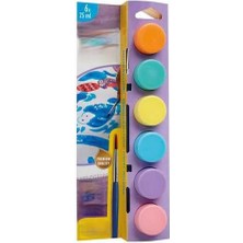 NessiWorld Pastel Suluboya Süper Yıkanabilir Fırçalı 6X25ML 6'lı Set