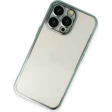 Sylar iPhone 14 Pro Kılıf  Lensli Silikon - Yeşil