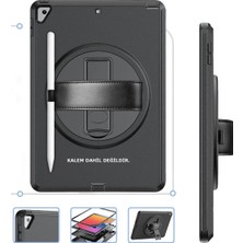 Sylar iPad 10.2 (7.nesil) Kılıf Hand Strap Tablet Kılıfı - Siyah