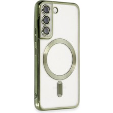 Sylar Samsung Galaxy S22 Kılıf Kross Magneticsafe Kapak - Koyu Yeşil