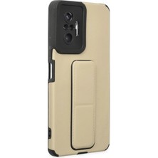 Sylar Redmi Note 10 Pro Kılıf Mega Standlı Silikon - Gold