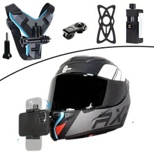 Go İthalat Motorsiklet Kask Önü Takılan Telefon Tutucu Aksiyon Kamerası Takılabilen Aparat (5224)