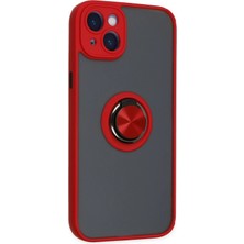 Sylar iPhone 14 Kılıf Montreal Yüzüklü Silikon Kapak - Kırmızı