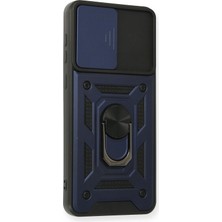 Sylar Samsung Galaxy A02 Kılıf Pars Lens Yüzüklü Silikon - Lacivert