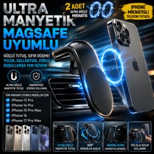 Astakos Manyetik Ultra Güçlü Çift Mıknatıslı Izgara Tipi Magsafe Uygun Iphone Araç Içi Telefon Tutucu