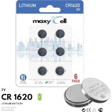 Maxy Cell Maxycell 6 Adet  CR1620  Düğme Pil 3V  DL1620 ECR1620