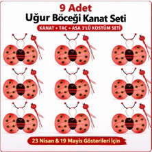 SHC4200 9’lu Uğur Böceği Ateş Böceği Kostüm Seti – Kanat Taç Asa